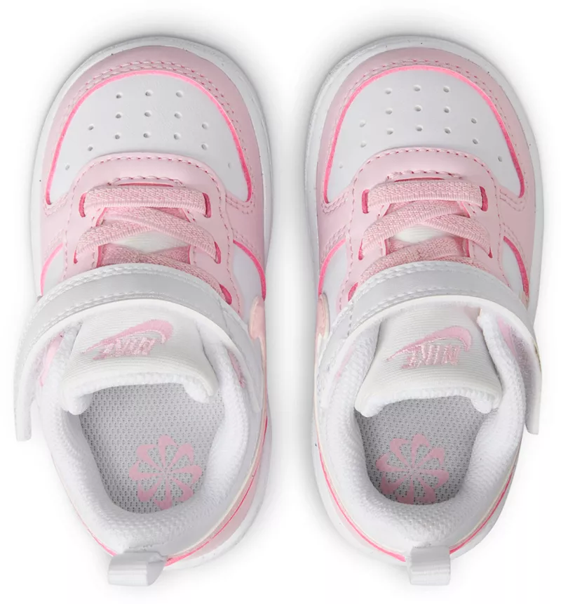Кроссовки Nike Toddler Court Borough Low Recraft, белый/розовый — фото 2