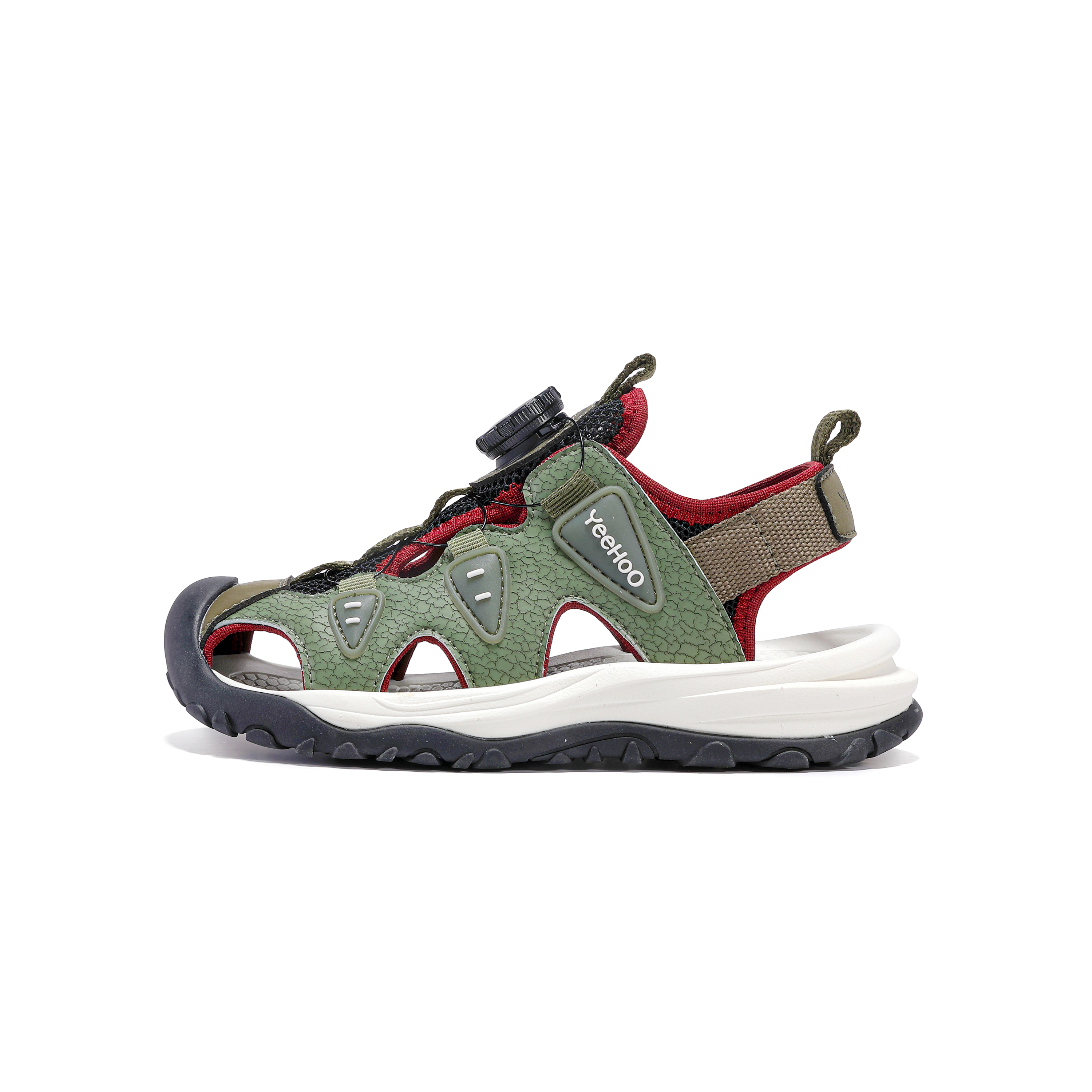 

Детские сандалии с низким верхом, устойчивые к истиранию, дышащие, подростковые YeeHoO, зеленый