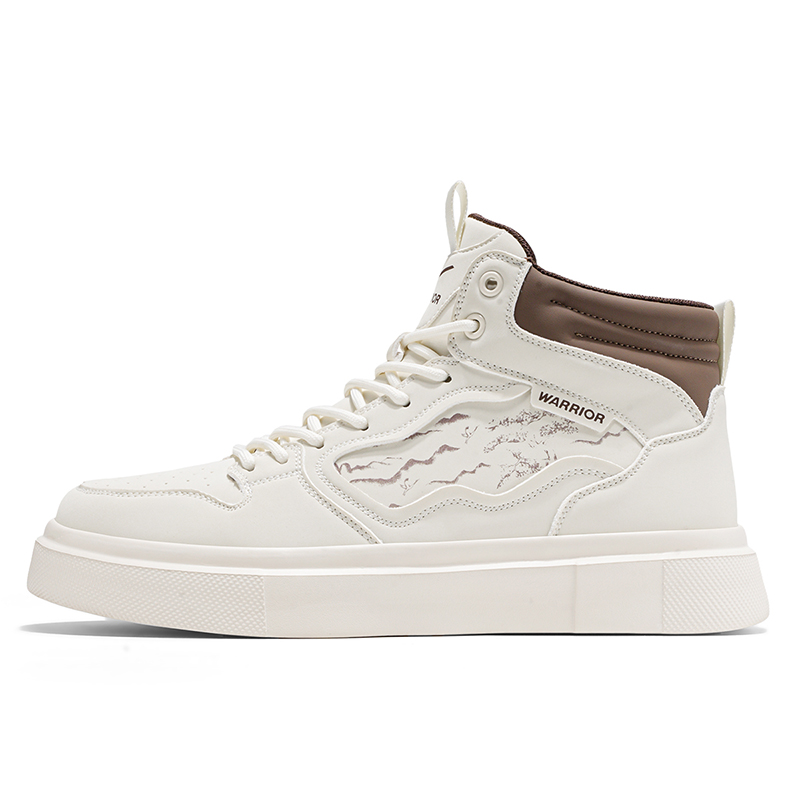

WARRIOR Высокие скейтерские кроссовки мужские бело-коричневые, цвет White/Brown