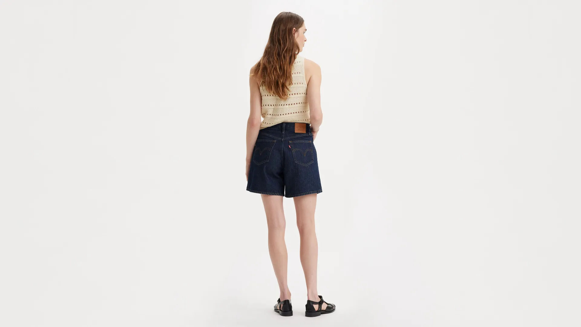 Мешковатые женские шорты с высокой посадкой Levi's, цвет Remember Together - Dark Wash — фото 3