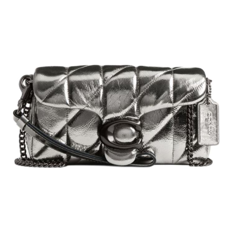 

COACH Сумка Tabby Smooth Leather One Shoulder Handheld Crossbody Bag Small Women's White Aluminum с антрацитом