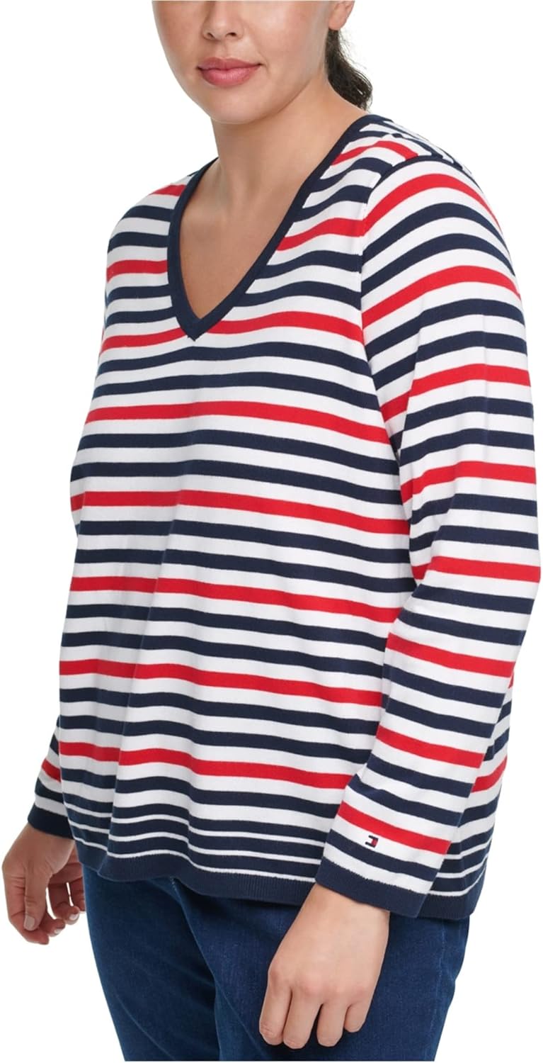 

Женский свитер-пуловер Tommy Hilfiger в полоску, White