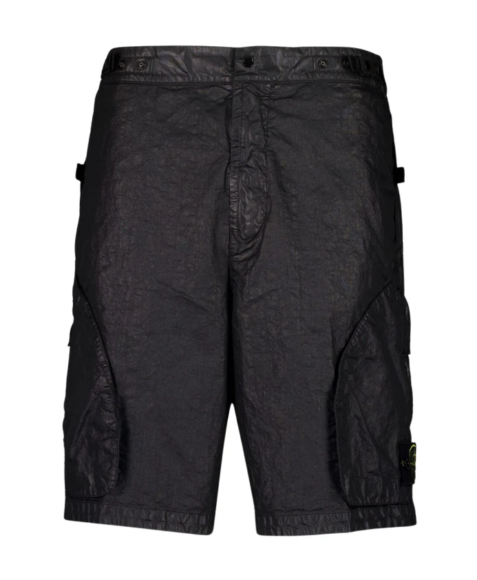 

Черные брюки-карго с панамской отделкой Stone Island, черный