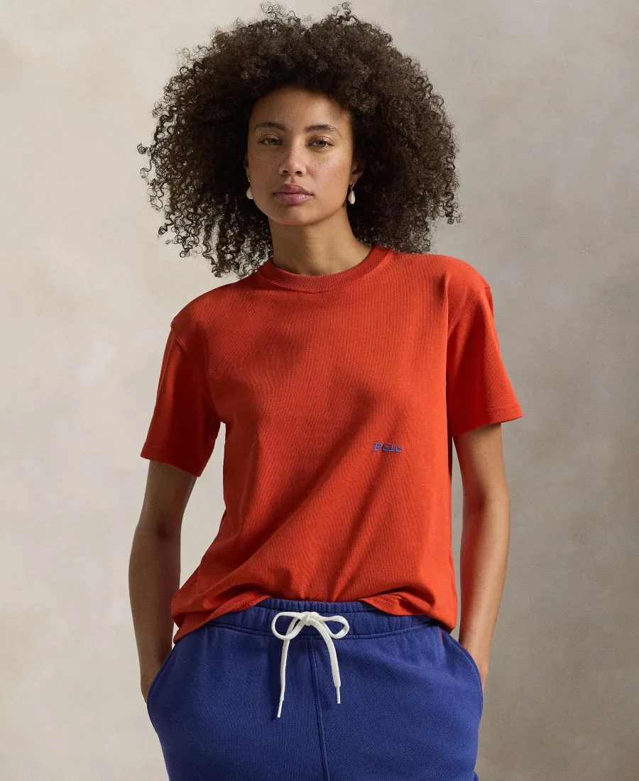 Женская футболка с круглым вырезом "Большой пони" Polo Ralph Lauren, оранжевыйy красный