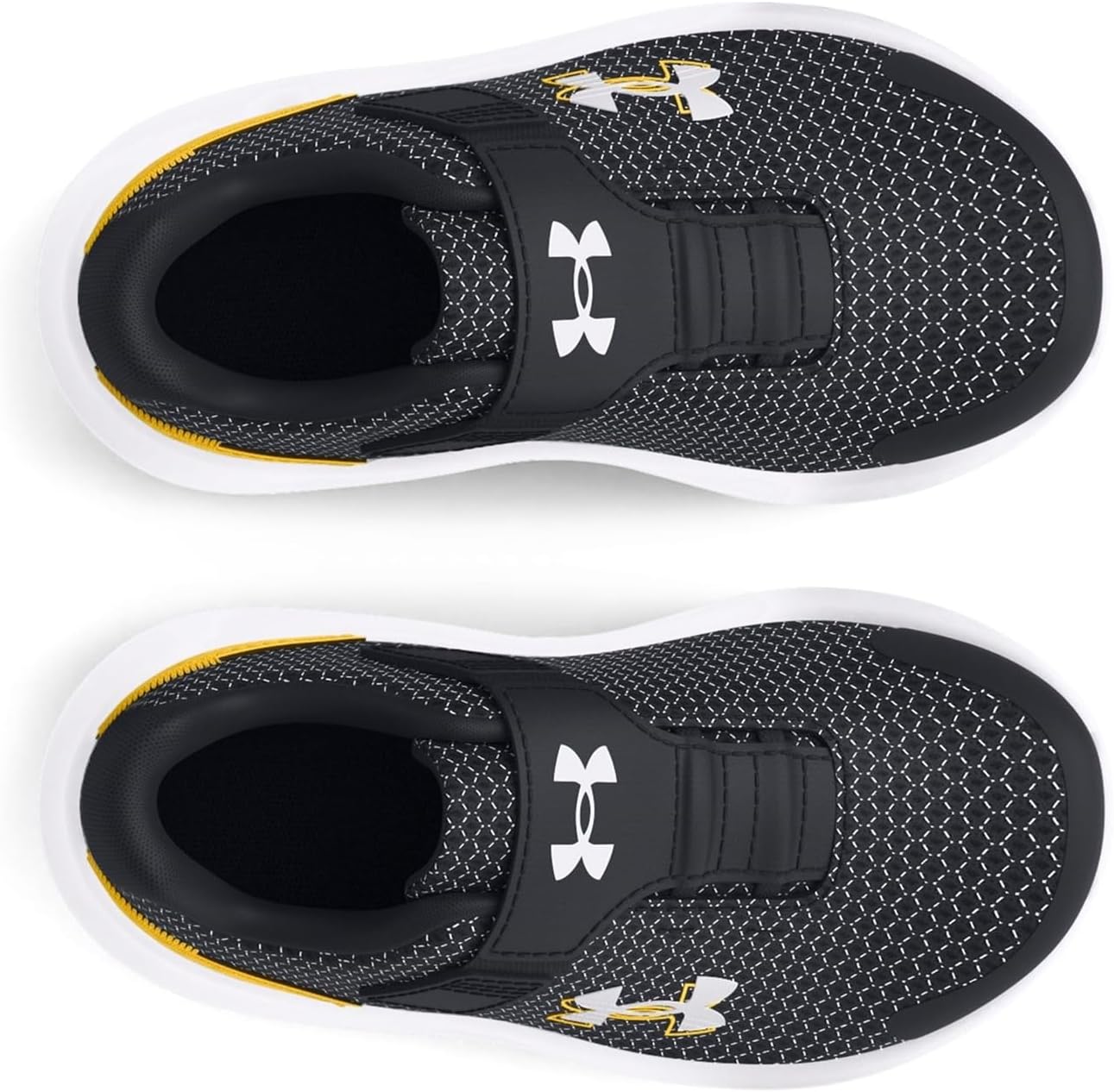Детские кроссовки Under Armour Baby Girls' Surge 4 с альтернативной застежкой, (004) Black/Taxi/White — фото 4