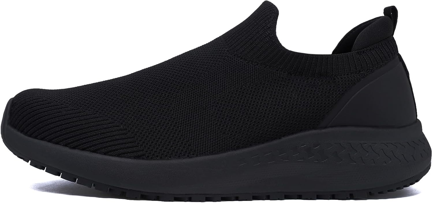 

Мужские ботинки с противоскользящей подошвой, водонепроницаемые, для ресторана, обувь для повара для кухни и больницы, устойчивые к скольжению, с амортизирующей подкладкой, легко очищаемые, современный дизайн, дышащие и легкие Aehao, черный