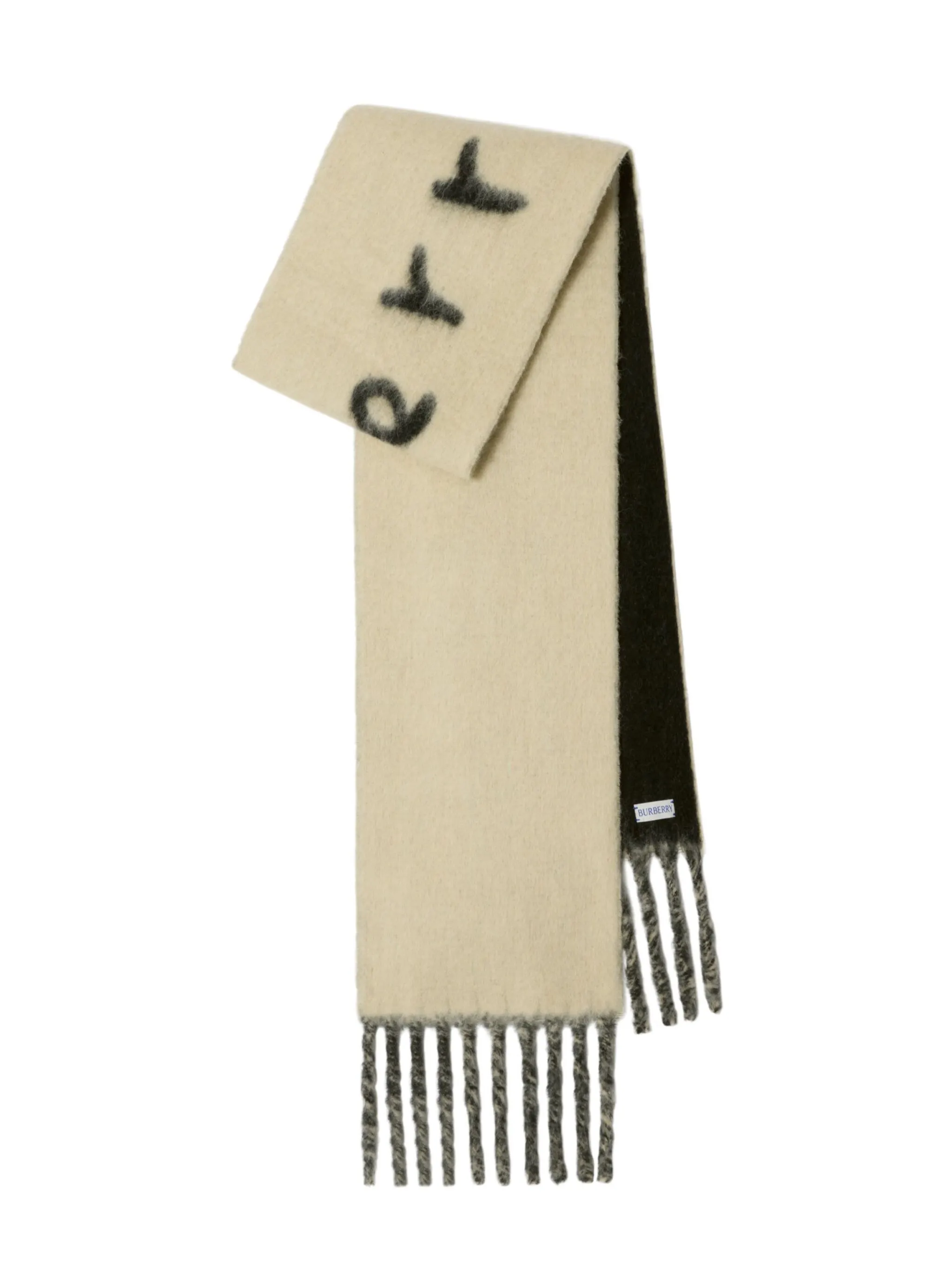 

Двусторонний шарф с логотипом Burberry, бежевый