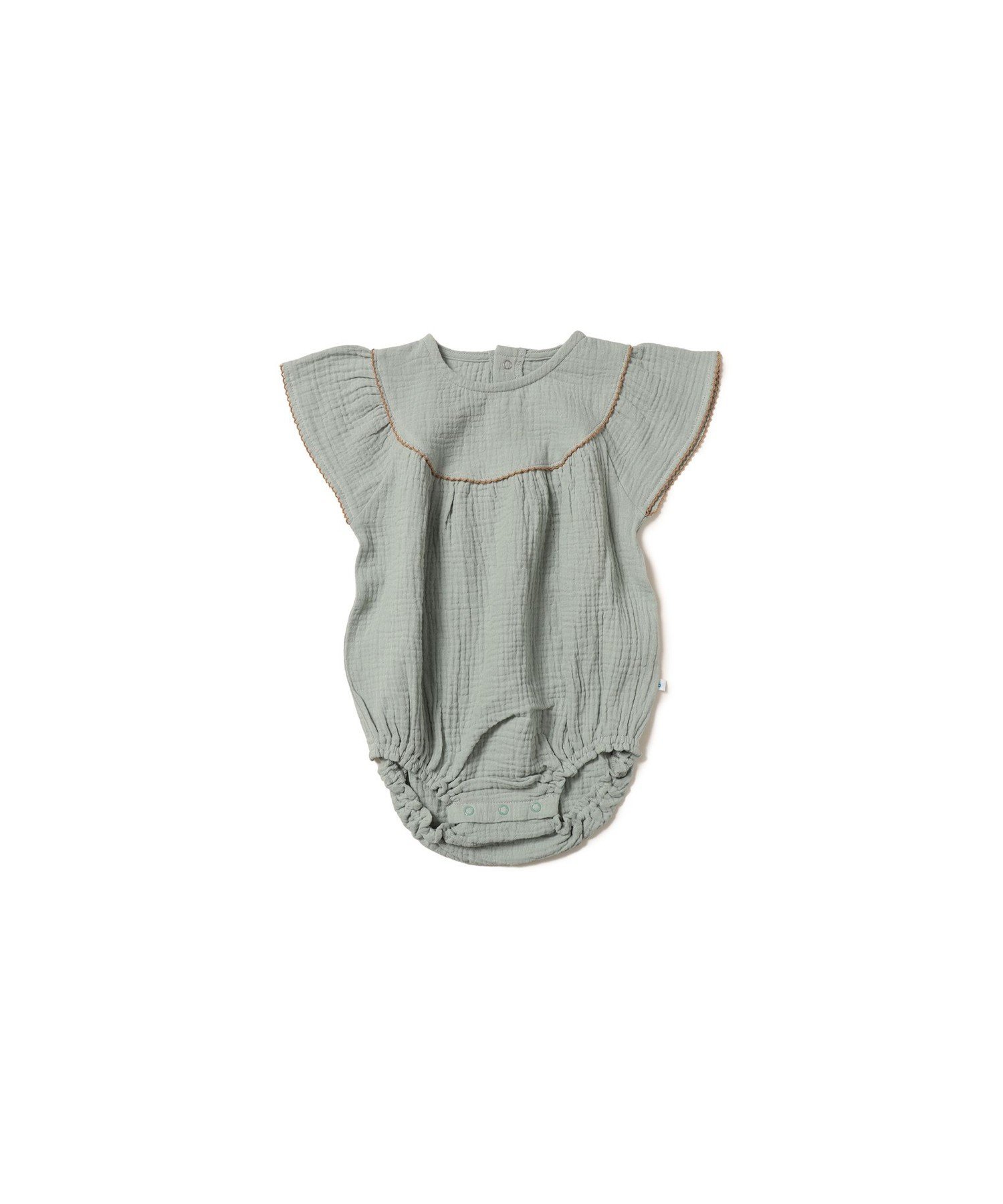 Детский муслиновый комбинезон с оборками 2026SS (70-80 см) Kodomo Beams, MINT