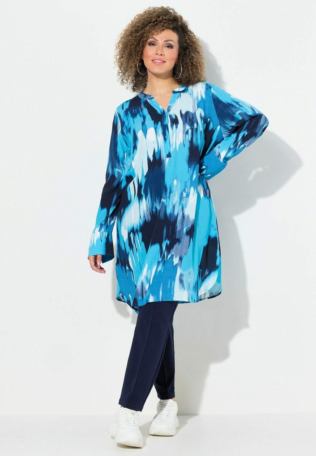 

Туника ABSTRACT PRINT LONG SLEEVE Ulla Popken, синий