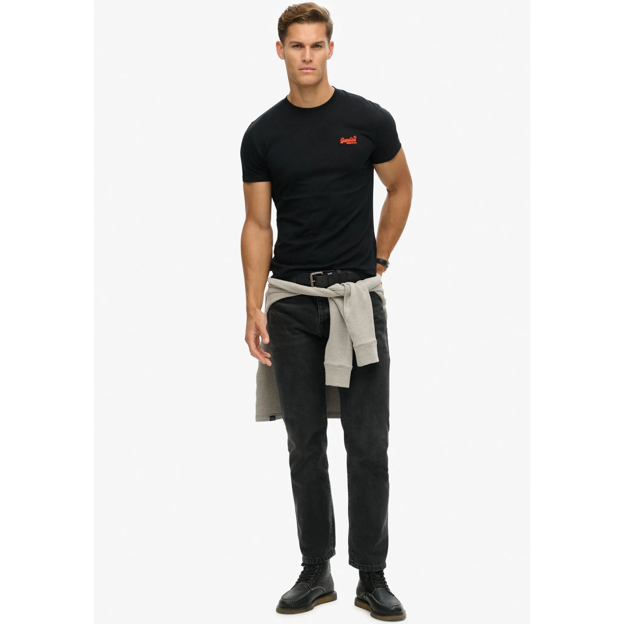Рубашка с круглым вырезом Superdry "Футболка Essential Logo из органического хлопка", оранжевый — фото 3