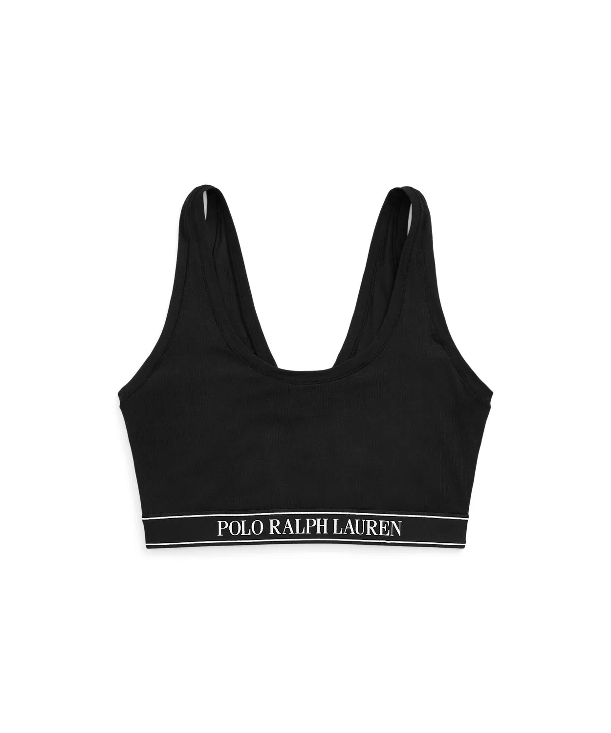 Топ-кроп Polo Ralph Lauren с логотипом, хлопковый, чёрный