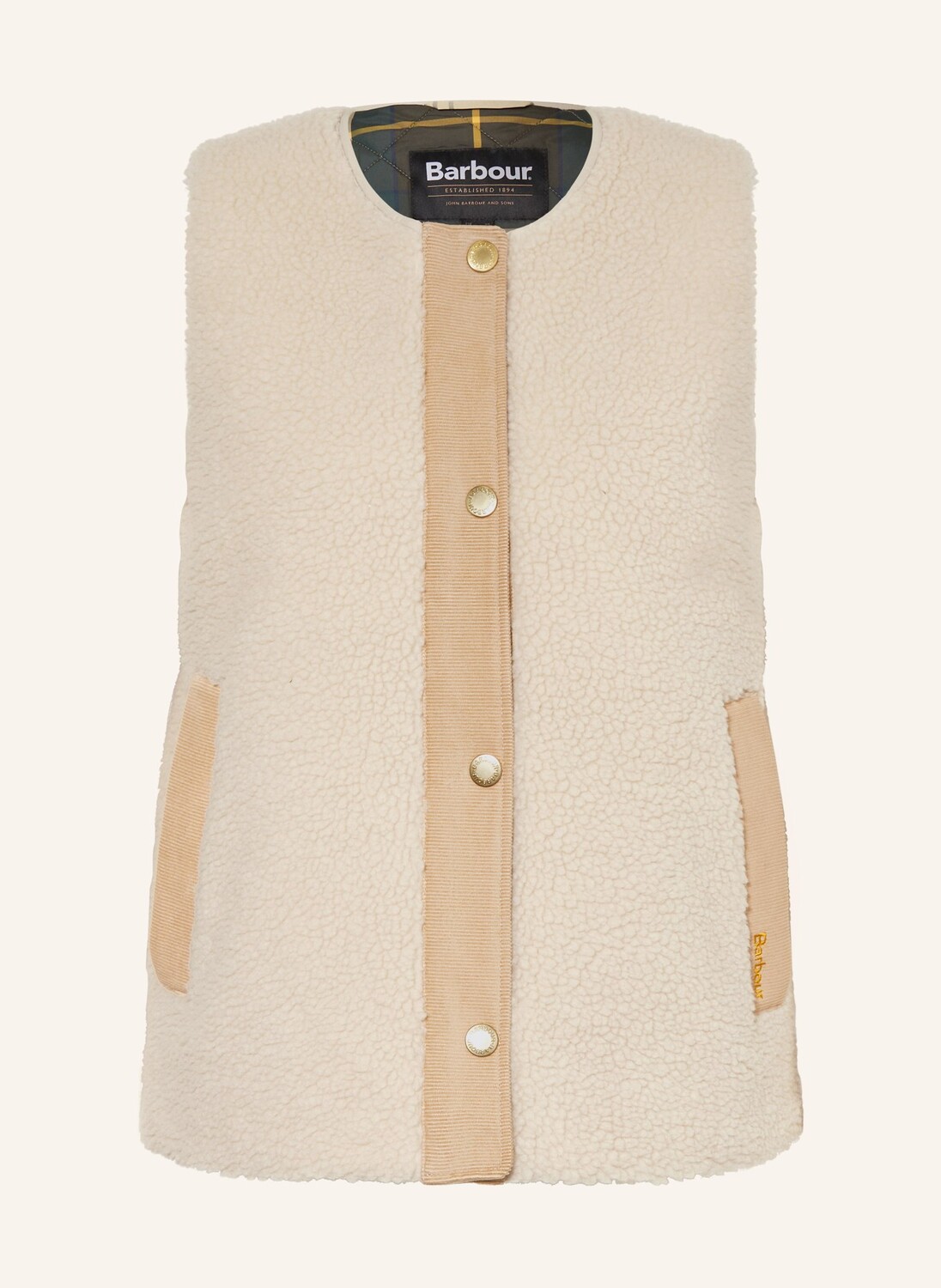 

Тедди меховой жилет дулси Barbour, экрю