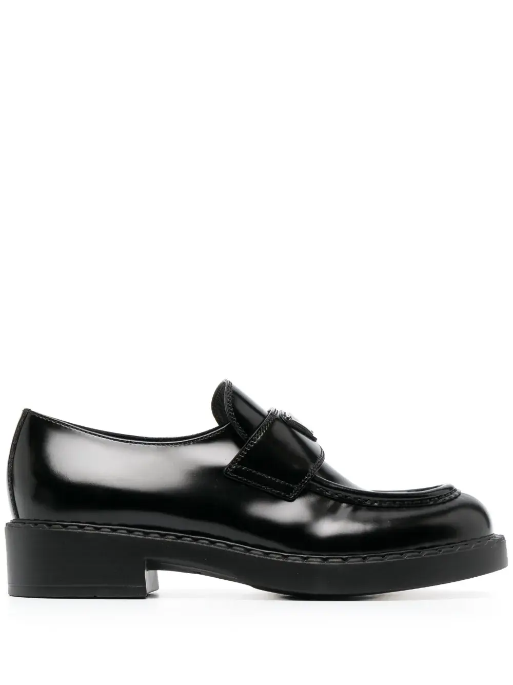 Лоферы Chocolate с логотипом Prada, черный