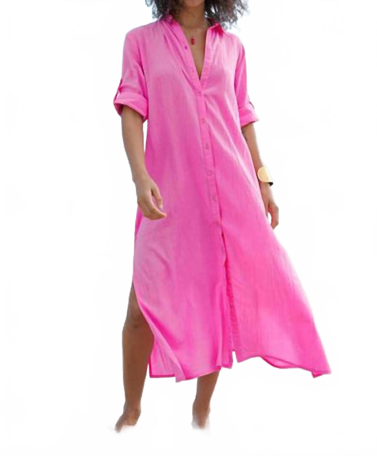 

Розовое макси-платье Nila Gauze на пуговицах Debbie Katz