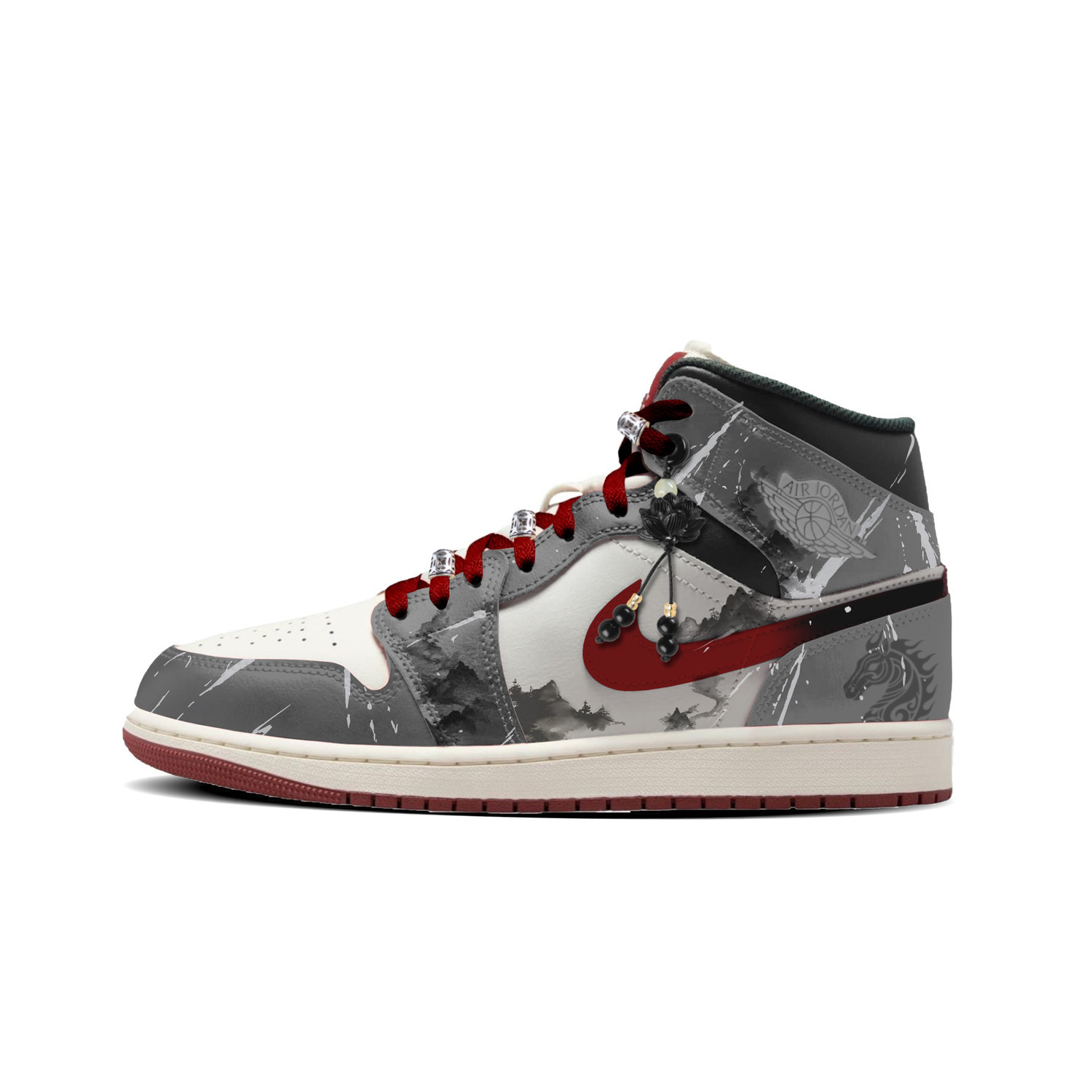 

Jordan Мужские баскетбольные кроссовки Air 1 Mid top Vintage, красные, серый, белый