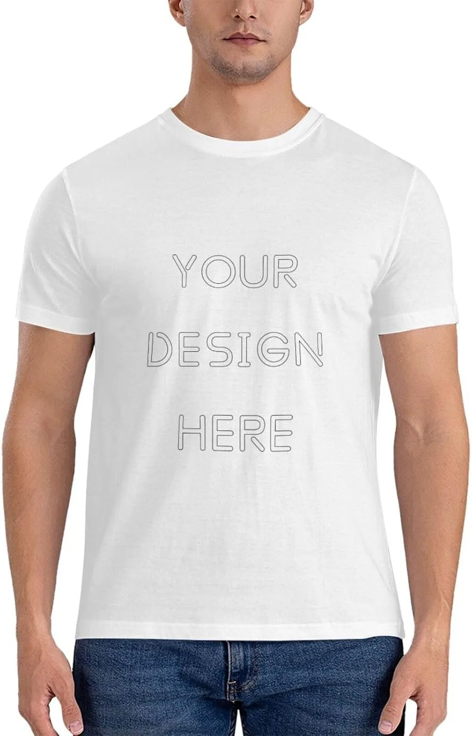 Футболка Custom с логотипом и текстом спереди и сзади, Cotton, Crew Neck — фото 3