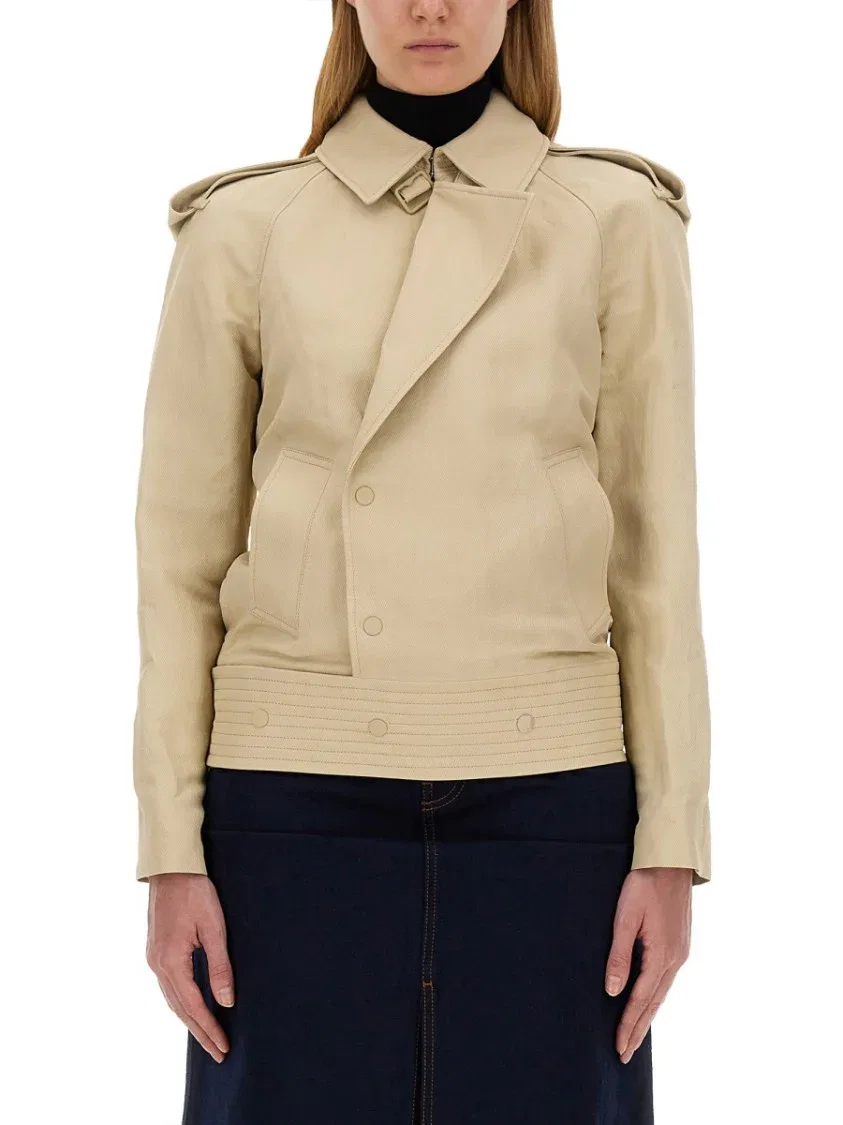 Структурированный двубортный тренч Burberry, Neutrals