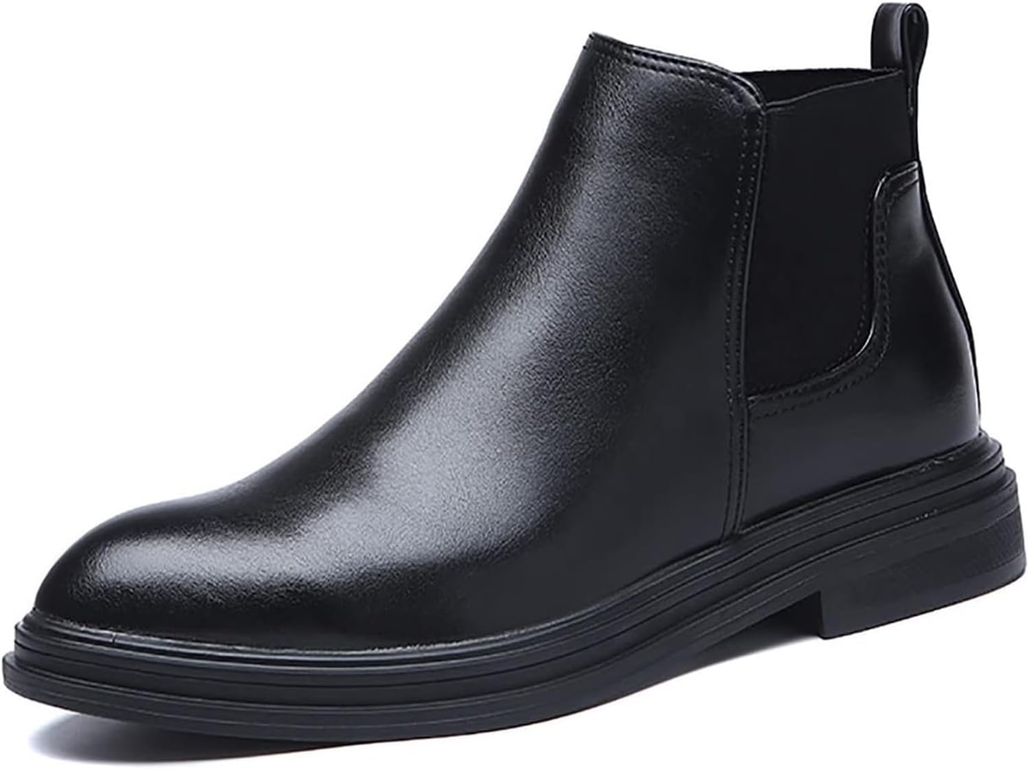 

Мужские ботинки челси, легкие, с круглым носком, повседневные, ботильоны-чукка, классические ботинки для бизнеса, повседневной носки, работы, отдыха на природе, свиданий Generic, черный