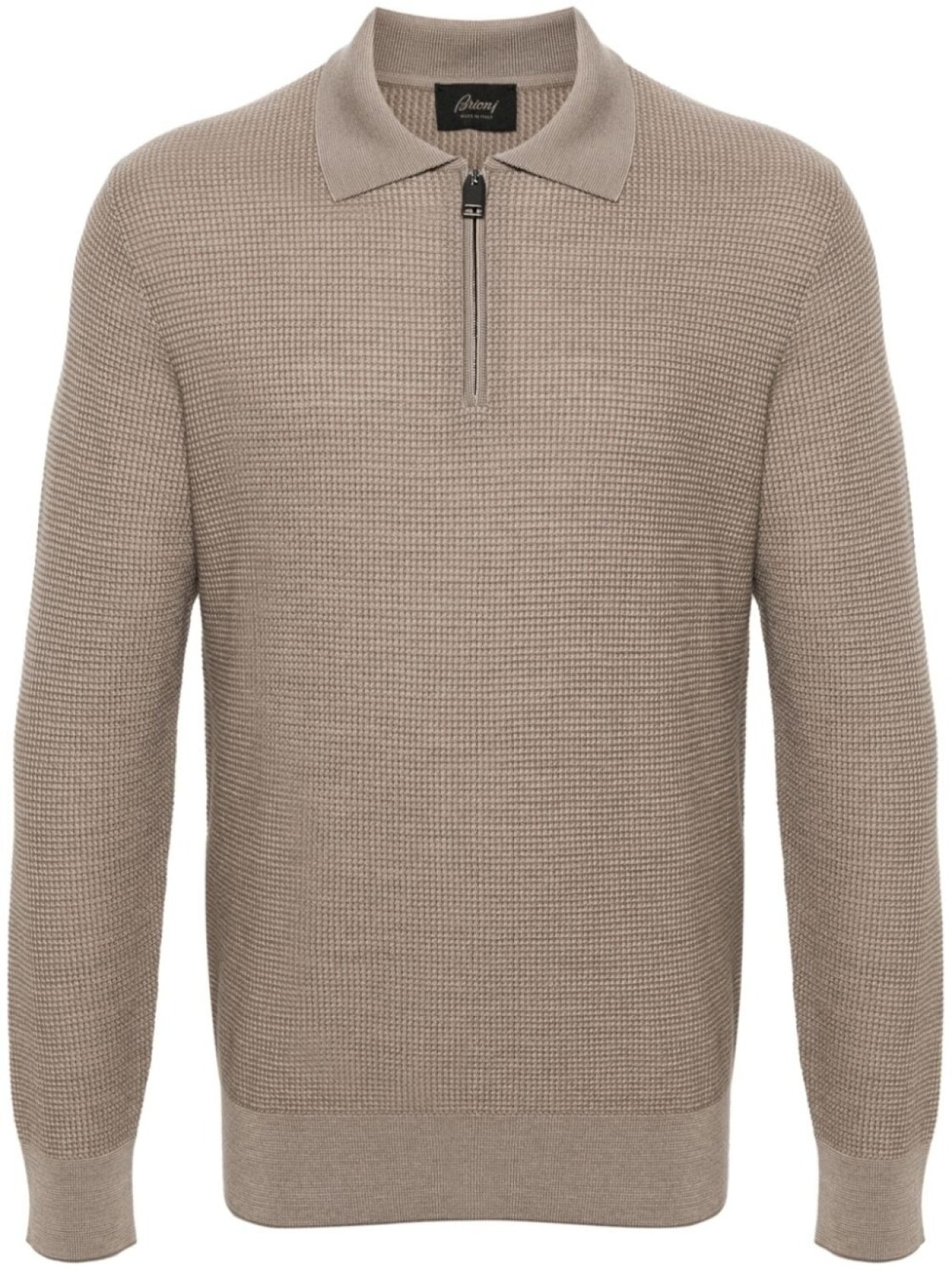 

Brioni рубашка поло из вирджинской шерсти, нейтральный цвет
