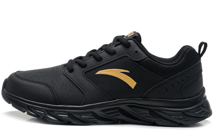 

Антискользящие износостойкие низкие кроссовки для бега Anta Running Collection мужские черные с золотым