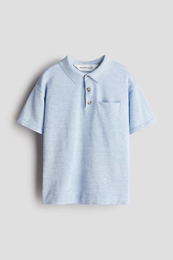 

Рубашка-Поло из смесового шелка H&M, синий