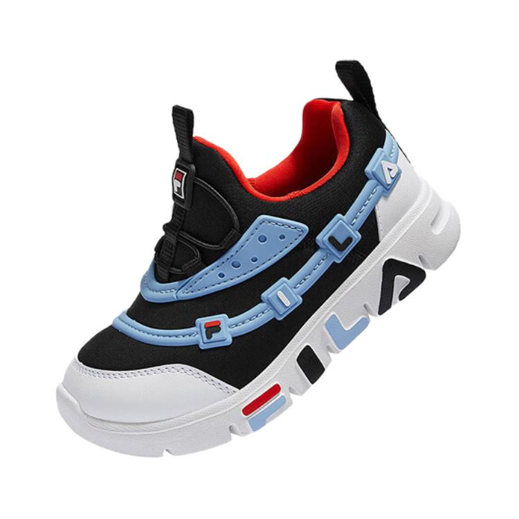 FILA KIDS Скользостойкие амортизирующие низкие детские тренировочные кроссовки Black White для детей 3-7 лет — фото 4