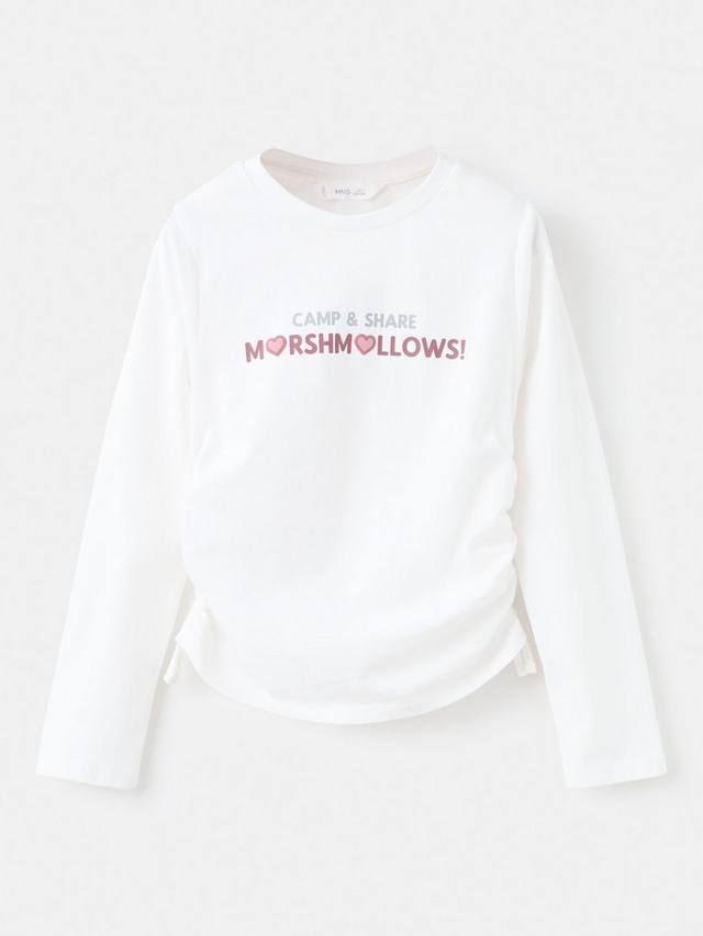 

Детская футболка Marsh с длинным рукавом и принтом Mango, Natural White
