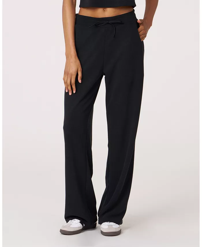 

Женские вафельные брюки Retreat Wide Leg 30 дюймов Rebody Active, черный