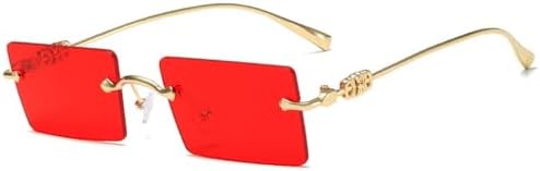 

Солнцезащитные очки без оправы прямоугольной формы для женщин и мужчин, градиентные солнцезащитные очки с защитой от УФ-излучения UV400, ретро-солнцезащитные очки без оправы MTZJH, 10