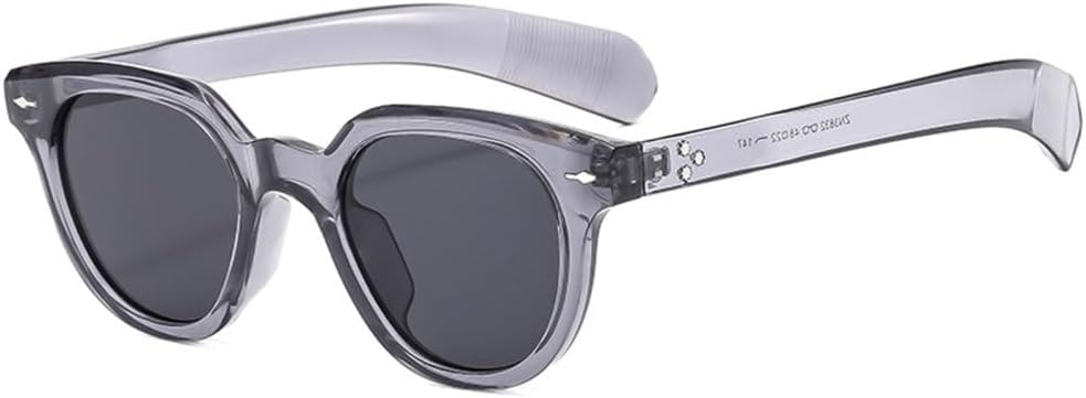 

Ретро круглые солнцезащитные очки для женщин и мужчин, модные, с красочной оправой и заклепками, винтажные солнцезащитные очки с защитой от УФ-излучения UV400 generic, Grey Grey