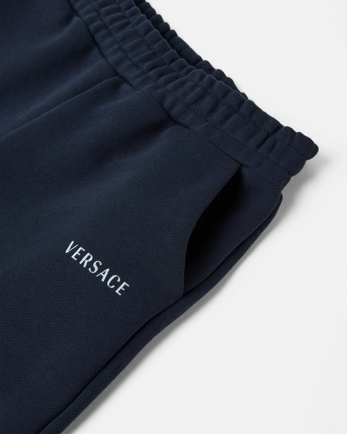 Детские спортивные штаны из хлопкового джерси с принтом VERSACE, синий — фото 4