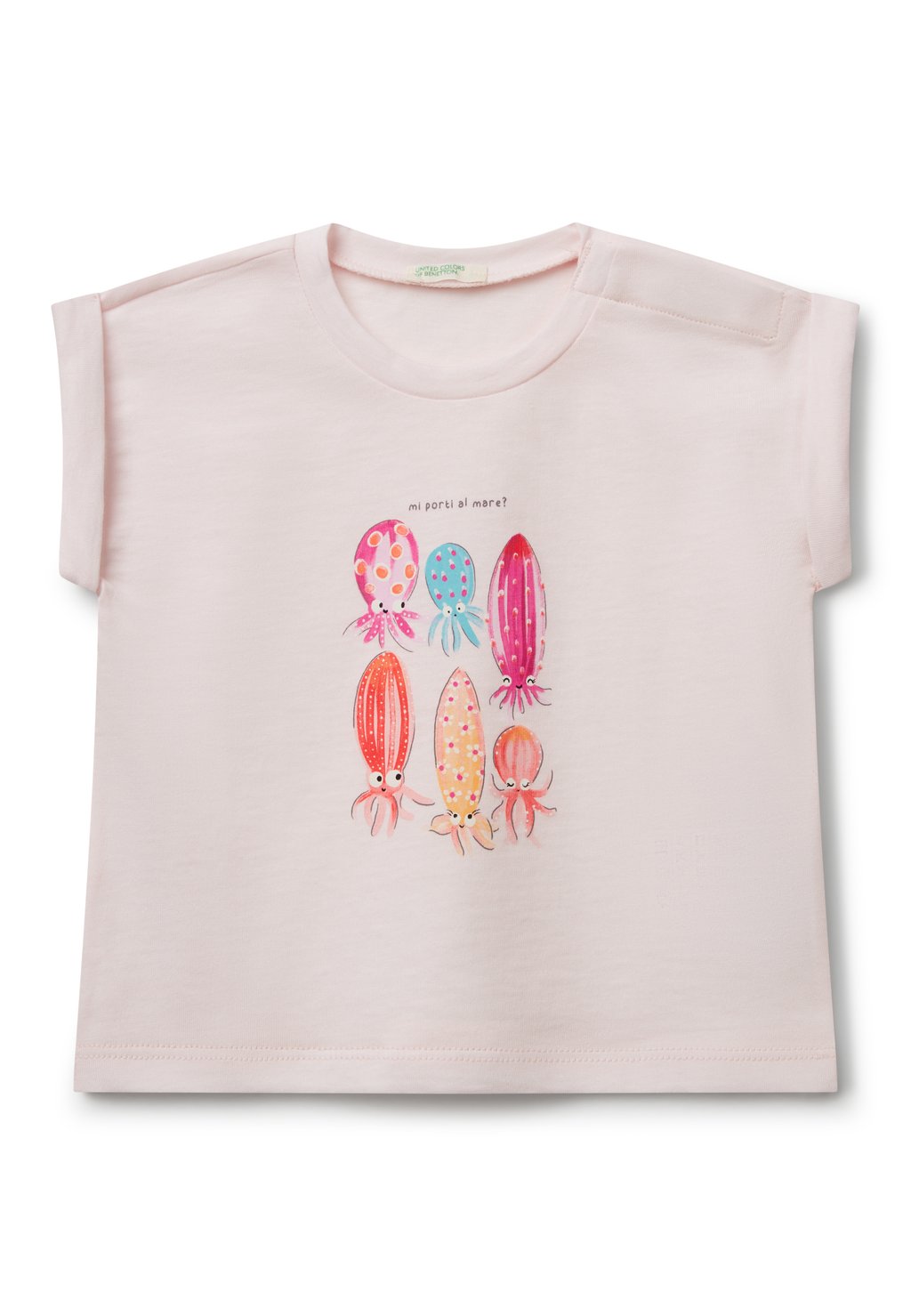 

Футболка с принтом SHORT SLEEVE WITH PRINT United Colors of Benetton, розовый