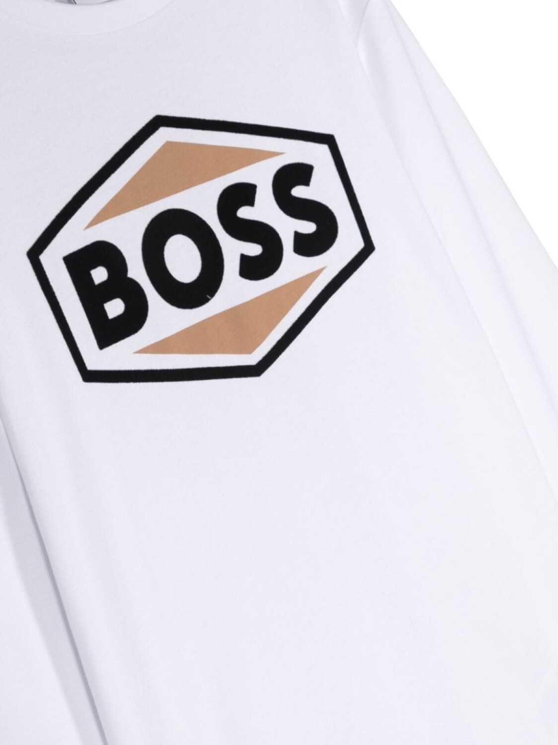 BOSS Kidswear футболка с длинными рукавами и логотипом, белый — фото 3