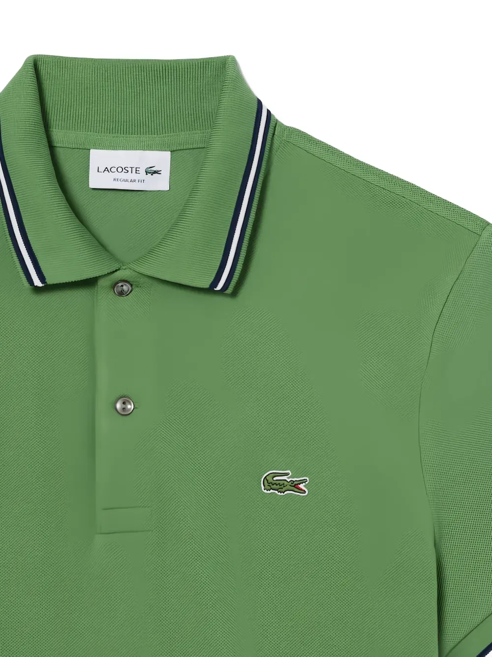 Полосатая рубашка поло L.12.12 с воротником-стойкой Lacoste, зеленый — фото 3