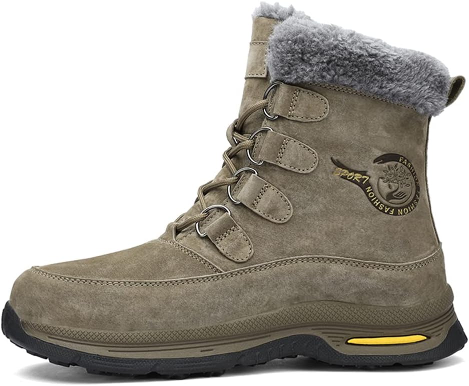 

Мужские зимние сапоги Veslexth, утепленные, водонепроницаемые, с шнуровкой, съемной подкладкой, с меховой подкладкой, повседневные, противоскользящие, для пеших прогулок, легкие, водоотталкивающие, коричневый