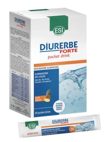 

ESI Diurerbe Forte Мочегонная добавка Ананас 24 Карманный напиток без глютена