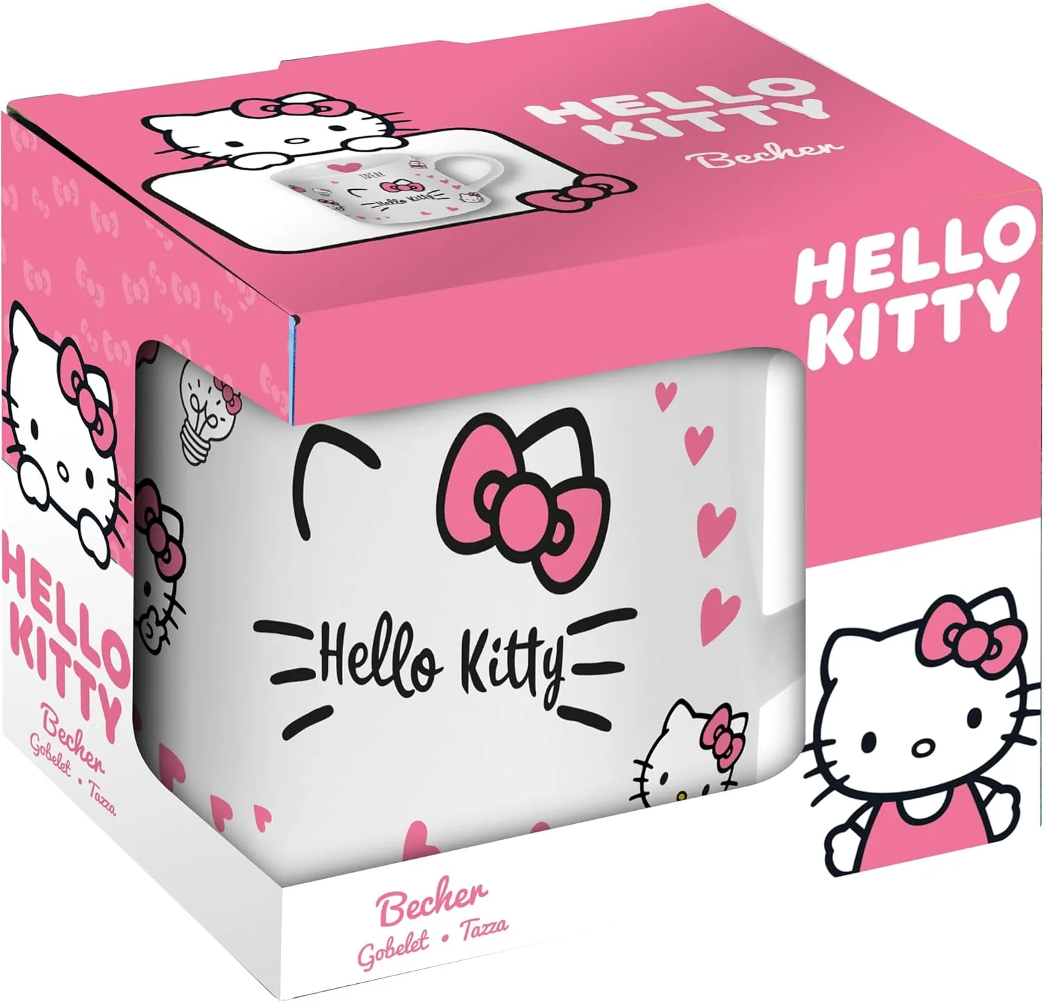 Детская кружка с принтом Hello Kitty в подарочной упаковке p:os