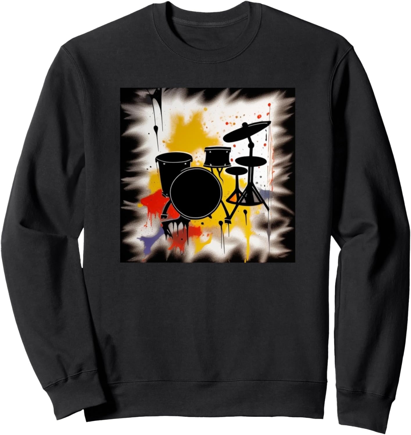 

Толстовка с силуэтом барабанщика в разноцветном исполнении Drums Music Art Men Women Kids Boys - Girls Gift