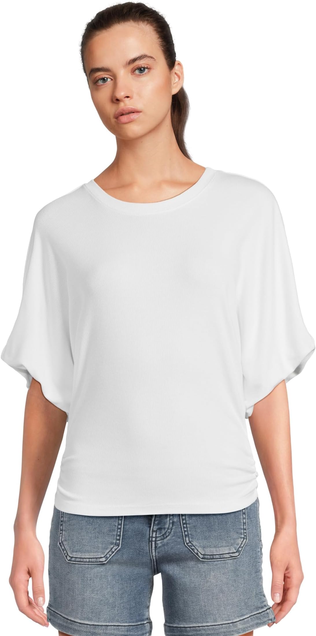

Футболка Michael Stars Vicky Scoop Neck Balloon Sleeve Tee, White