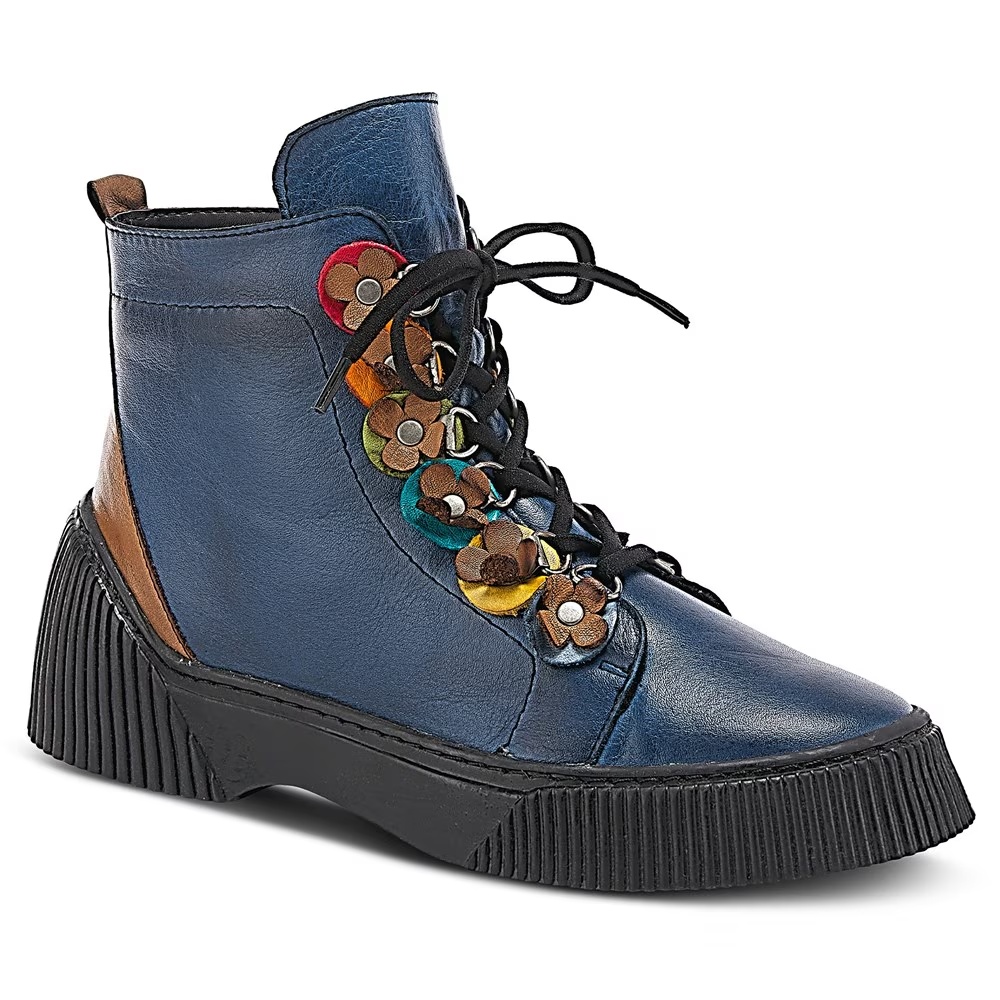 Ботинки на шнуровке Yeba Spring Step, blue multi leather