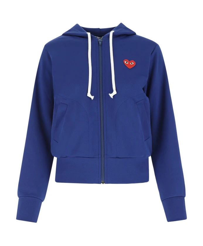 

Стильный свитшот на молнии Comme Des Garçons Play, синий