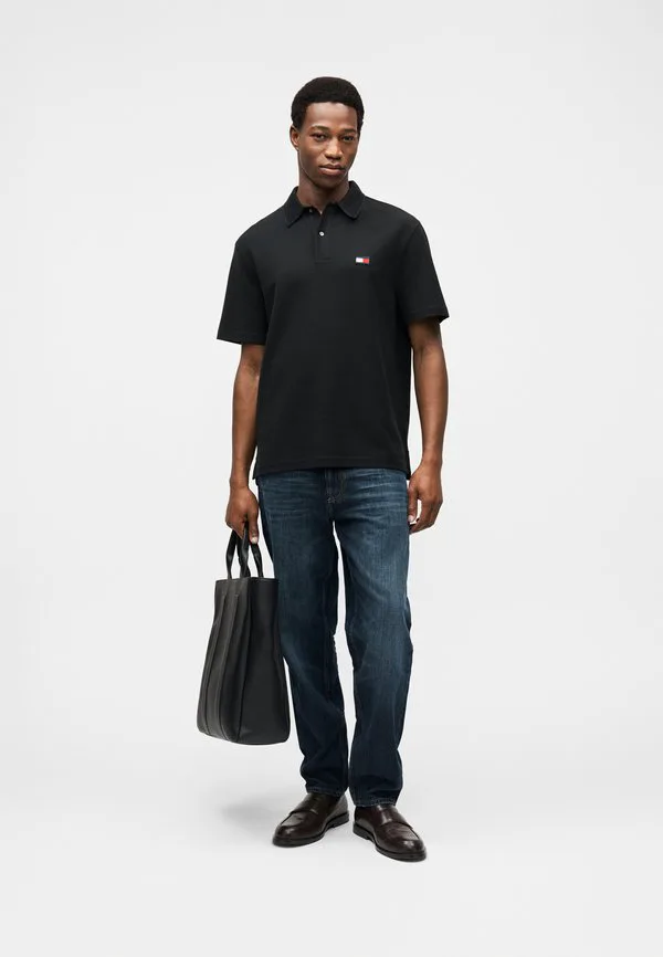 Классическая рубашка поло с трикотажным воротником Tommy Hilfiger, Black — фото 2