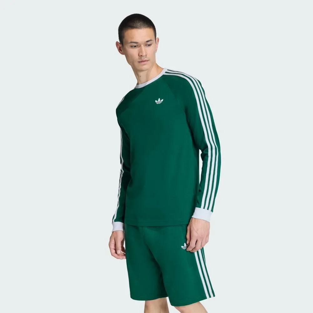 Футболка с длинным рукавом с тремя полосками Adidas, green