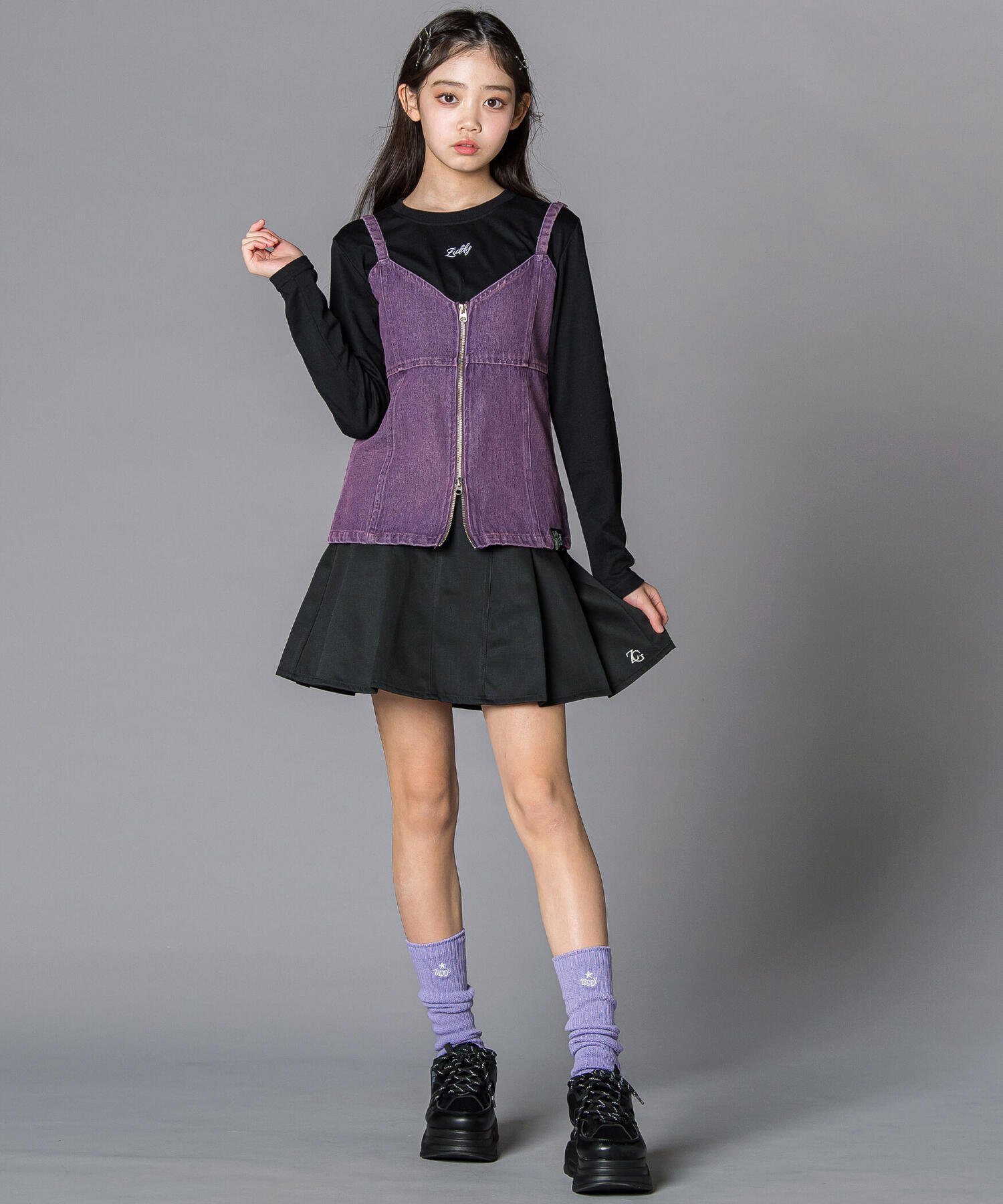 Джинсовый бюстгальтер и футболка (130-160 см) ZIDDY, Purple — фото 2
