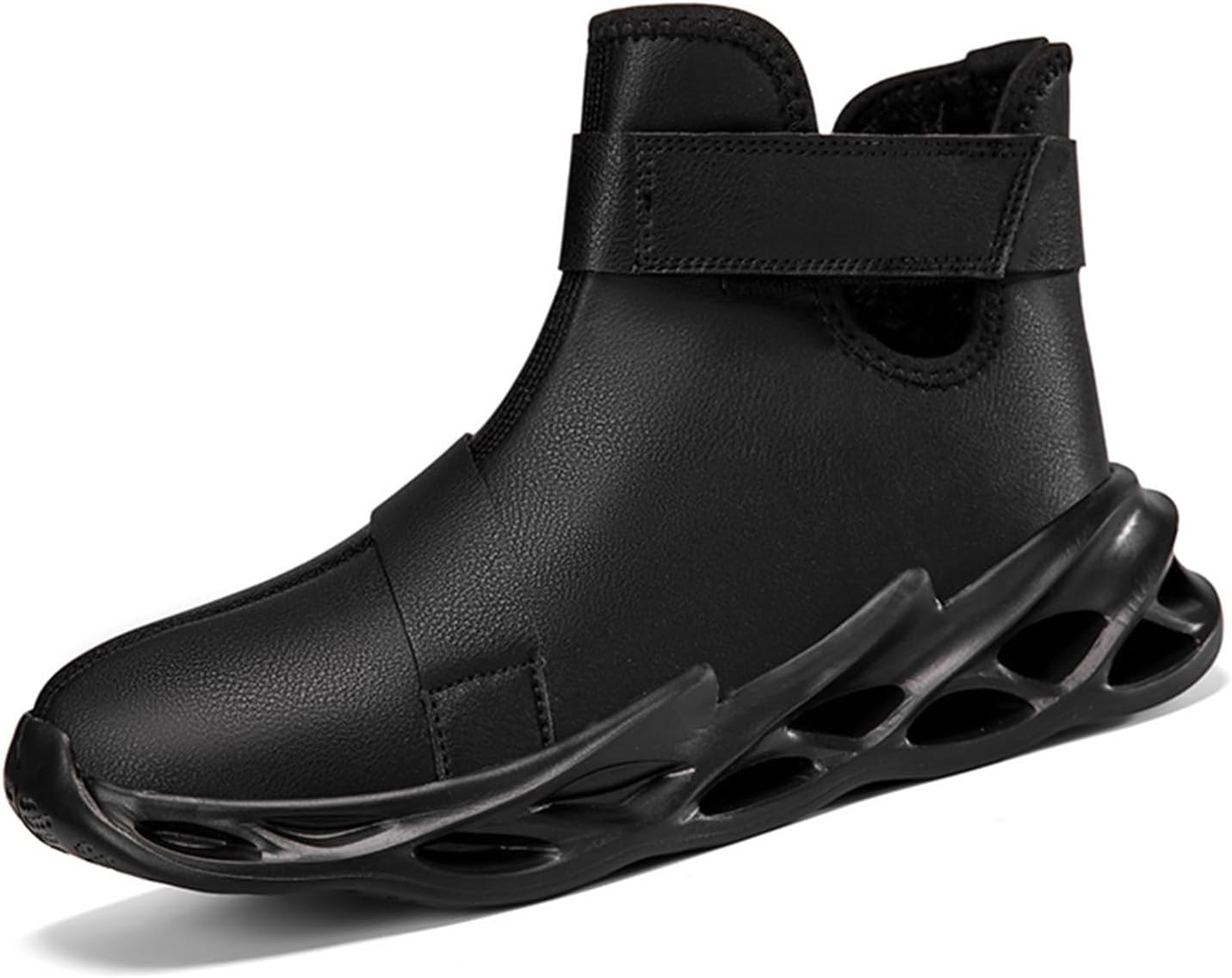 

Мужские зимние ботинки SPWAGYM, утепленные, с модным дизайном, нескользящей подошвой, меховой подкладкой, для бега и ходьбы, черный