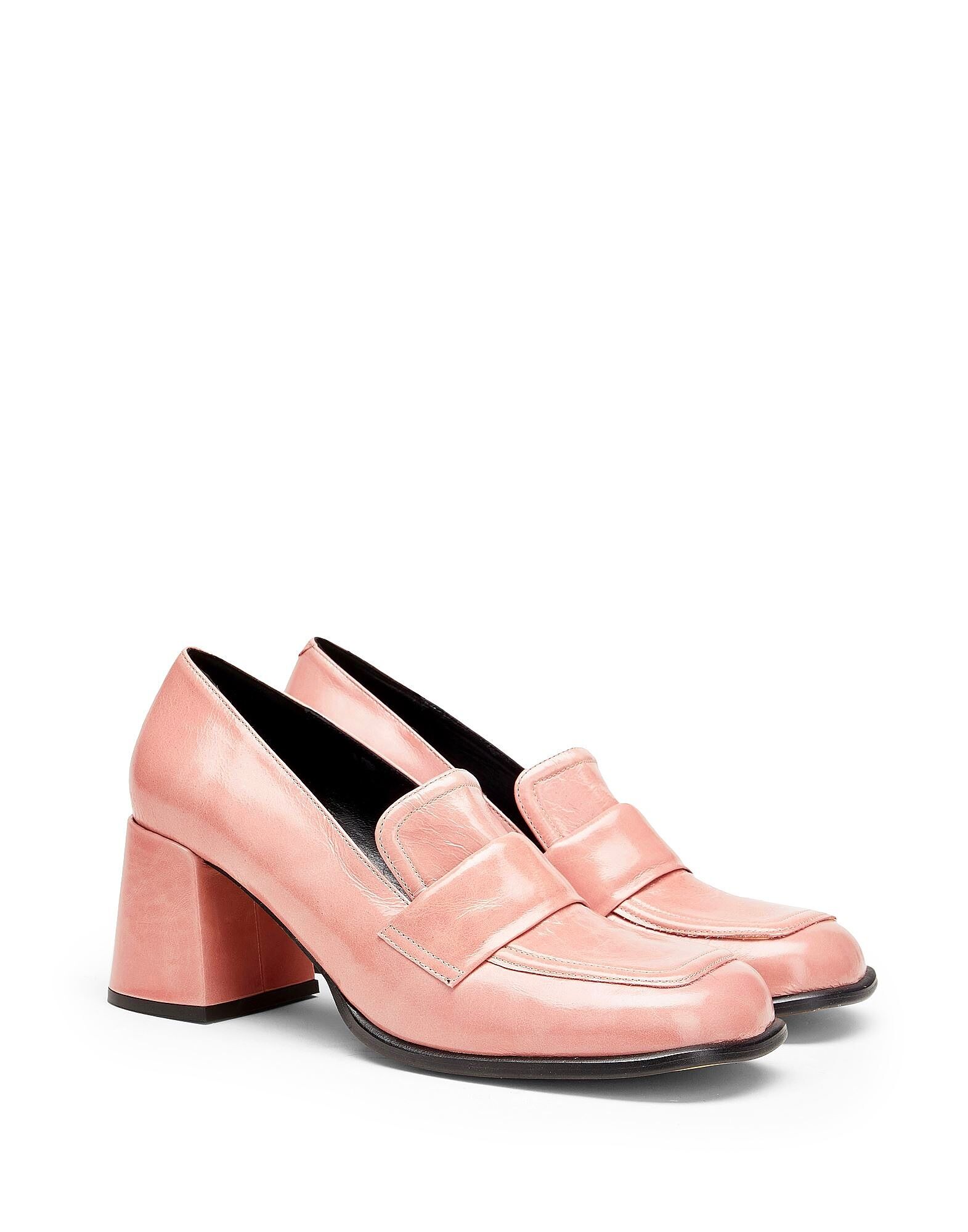 Лоферы Patent Leather Heeled Loafer 8 By Yoox, темно-розовый — фото 4