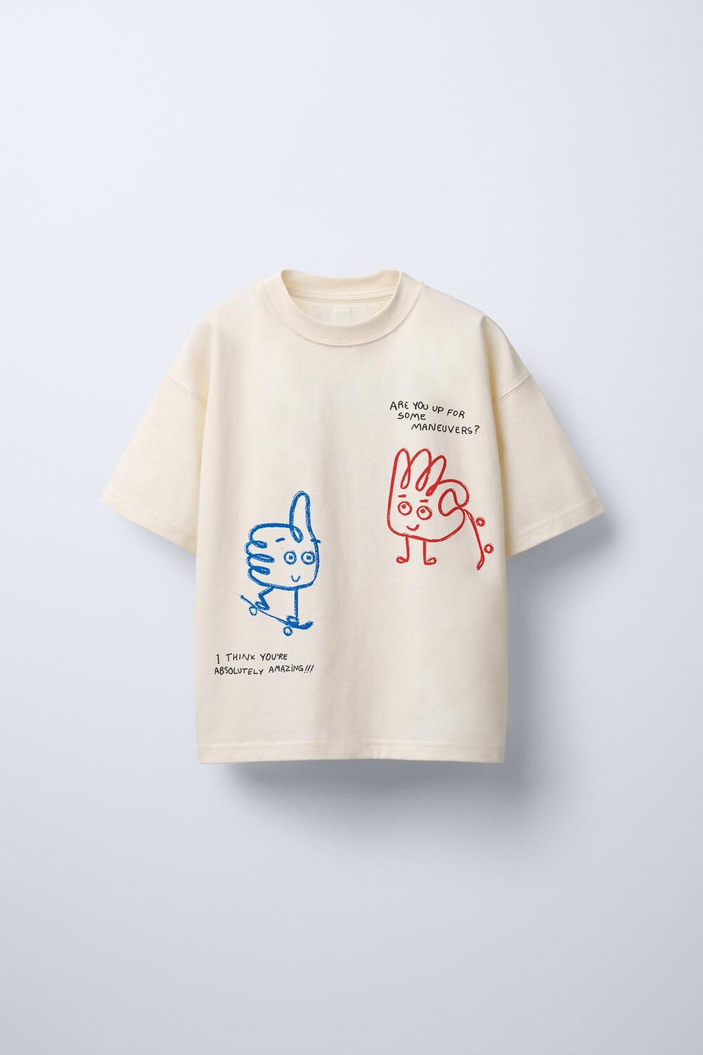 

Футболка с принтом ZARA, экрю