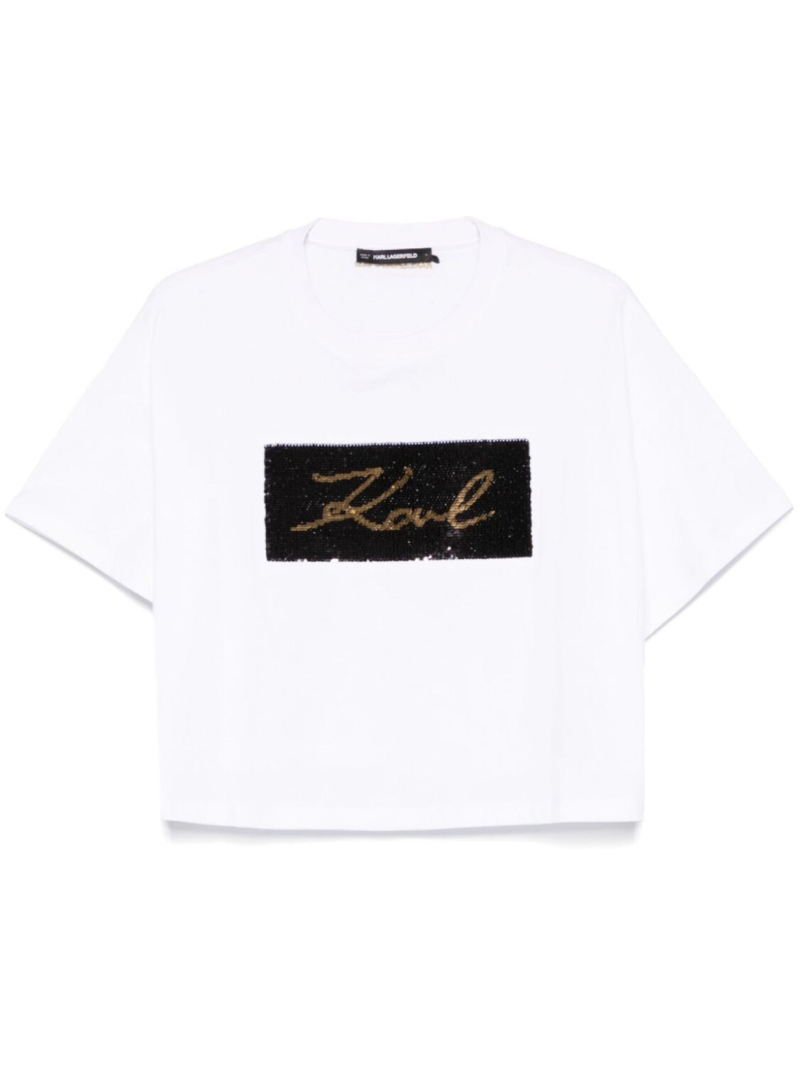 

Karl Lagerfeld двусторонняя футболка с пайетками, белый