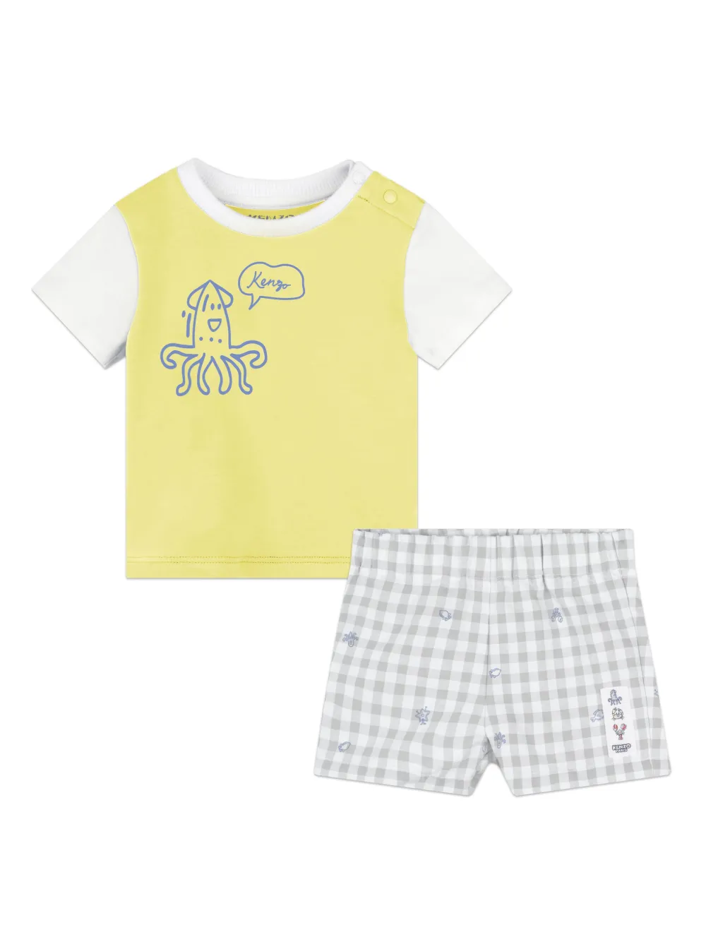 

Комплект из топа и шортов Kenzo Kids, желтый