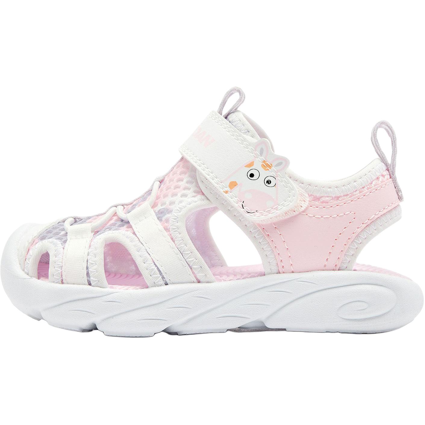 

Нескользящие износостойкие низкие туфли для малышей QIAODAN, розовый/белый